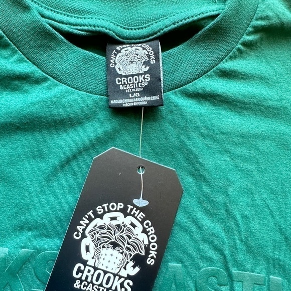 NWT Crooks & Castles Logo Tee in Green - Picture 6 of 7